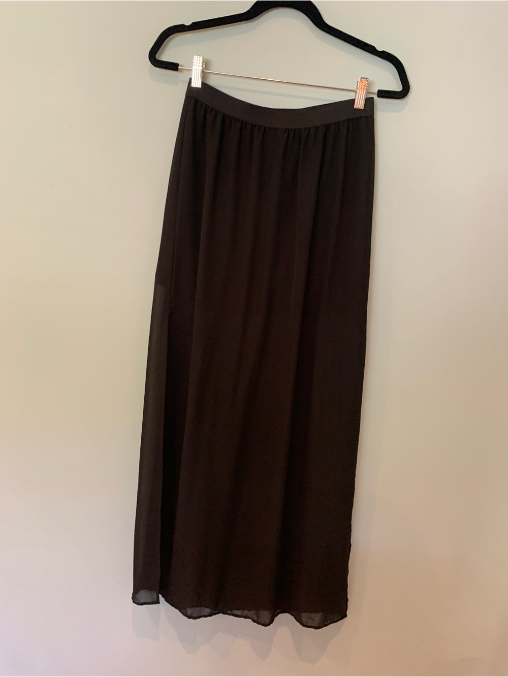 H&M Black Maxi Skirt - Lightweight Semi-Sheer Design